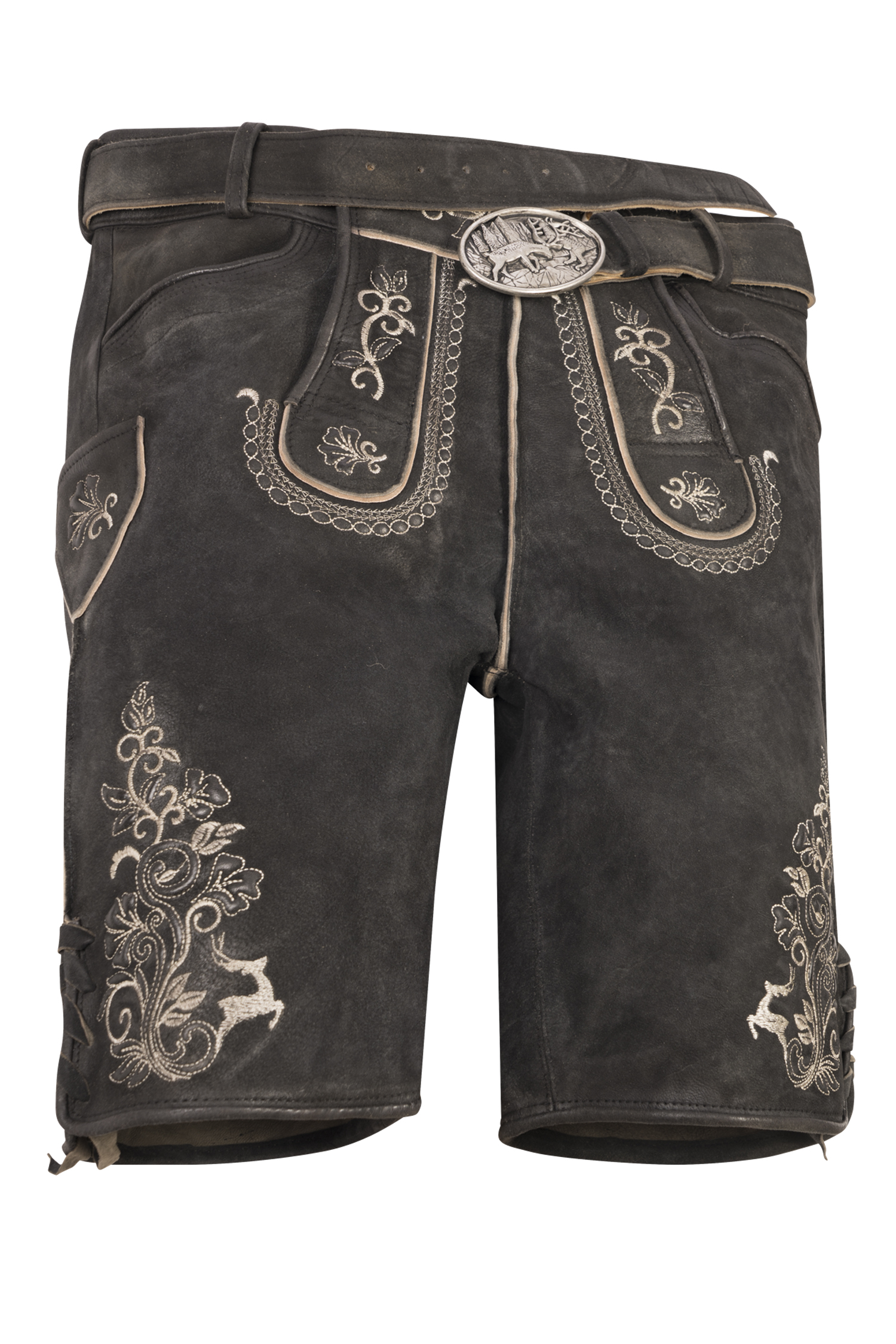 Kurze Lederhose Jeffrey in schwarz